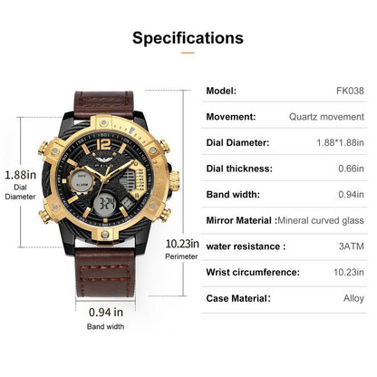 📢Hot Sale 60% OFF🔥Multifunctional Dual Display 3ATM Waterproof Men's Quartz Sports Watch